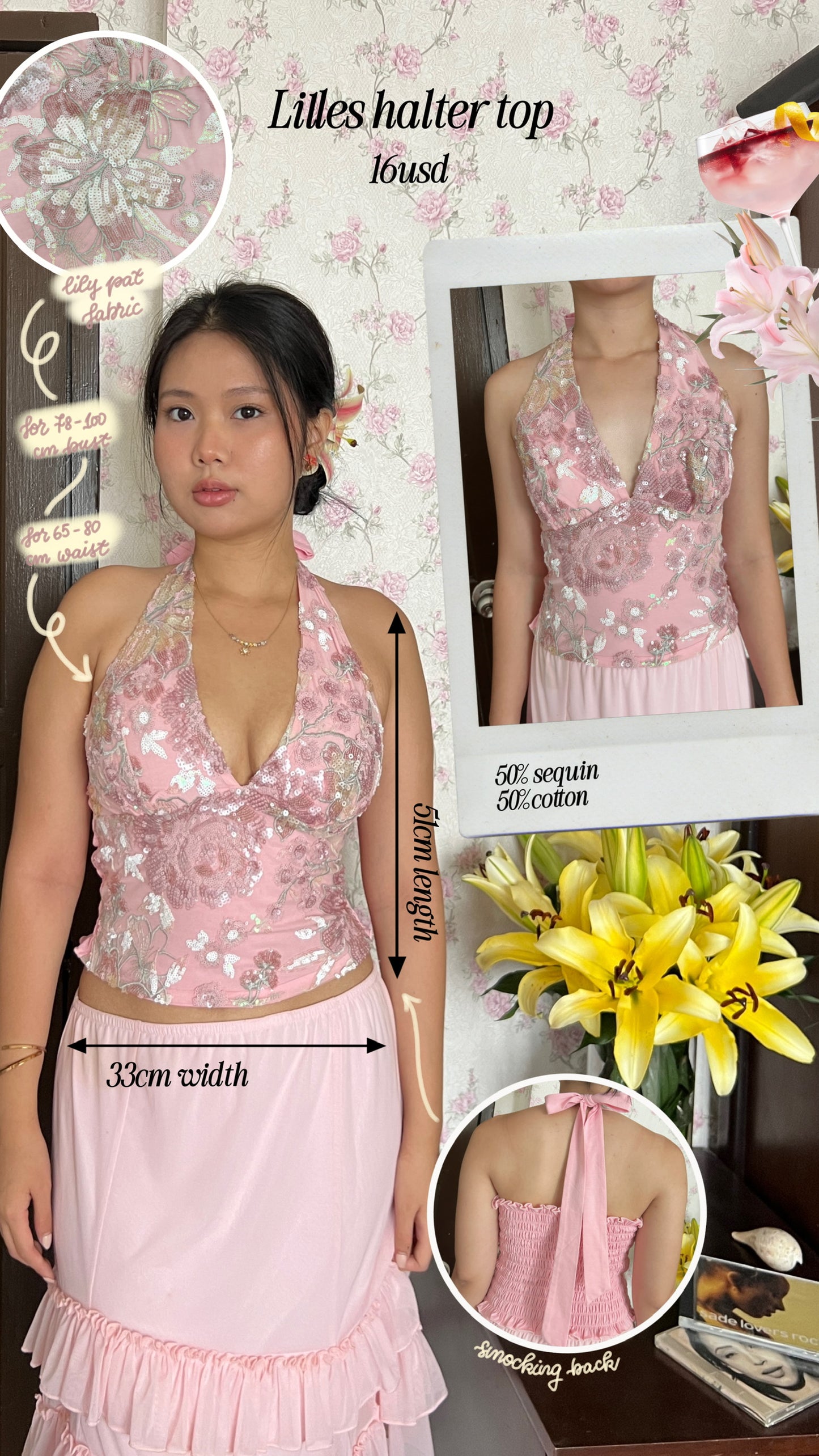 Lilies halter top