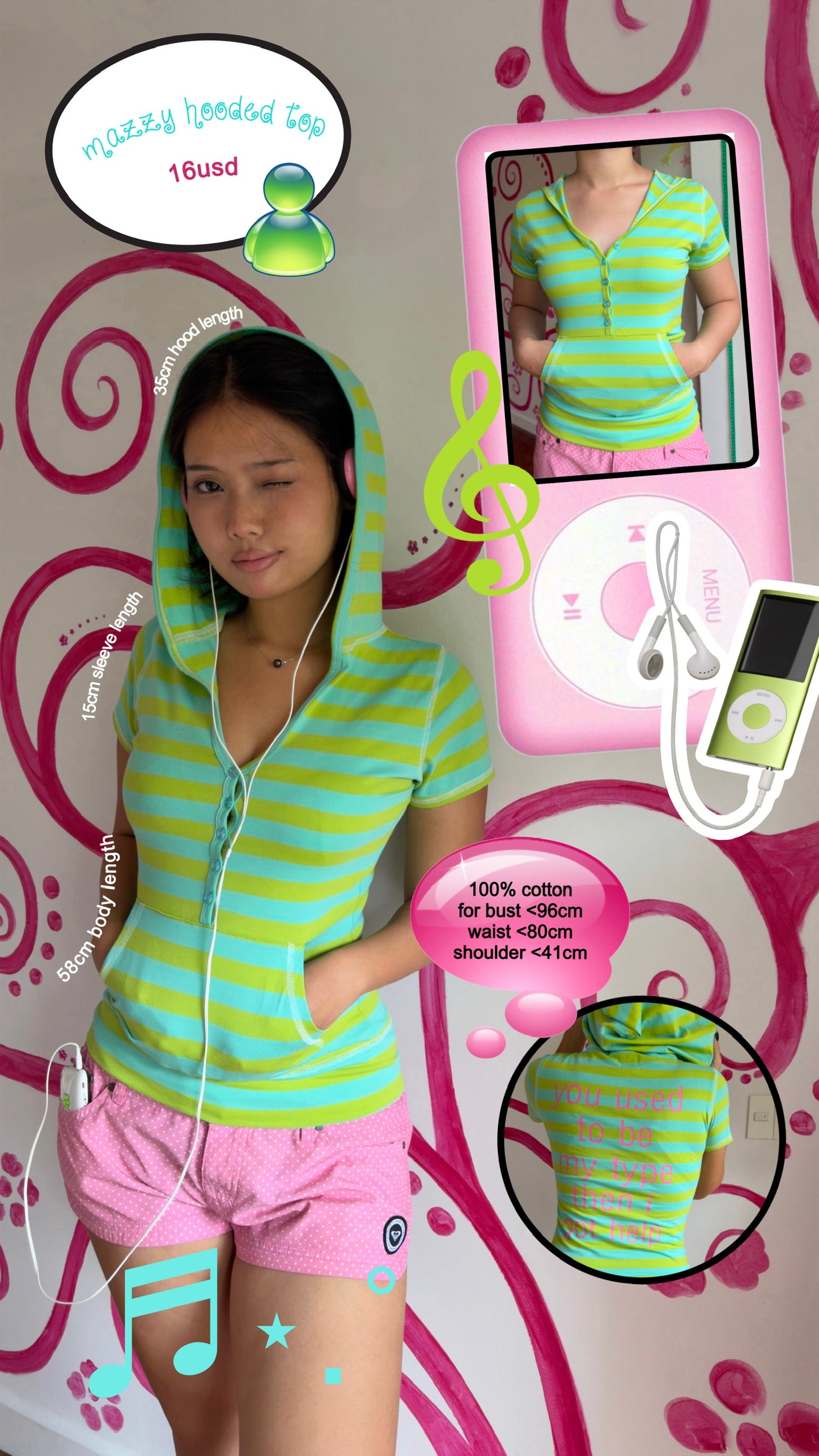 Mazzy hooded top