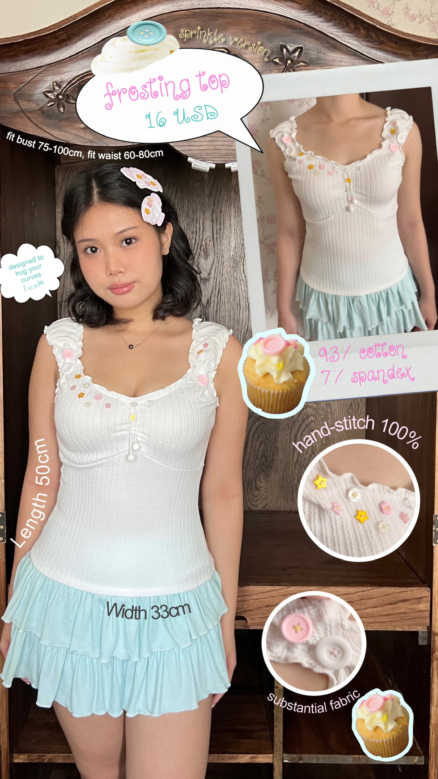 Frosting top (sprinkle version)