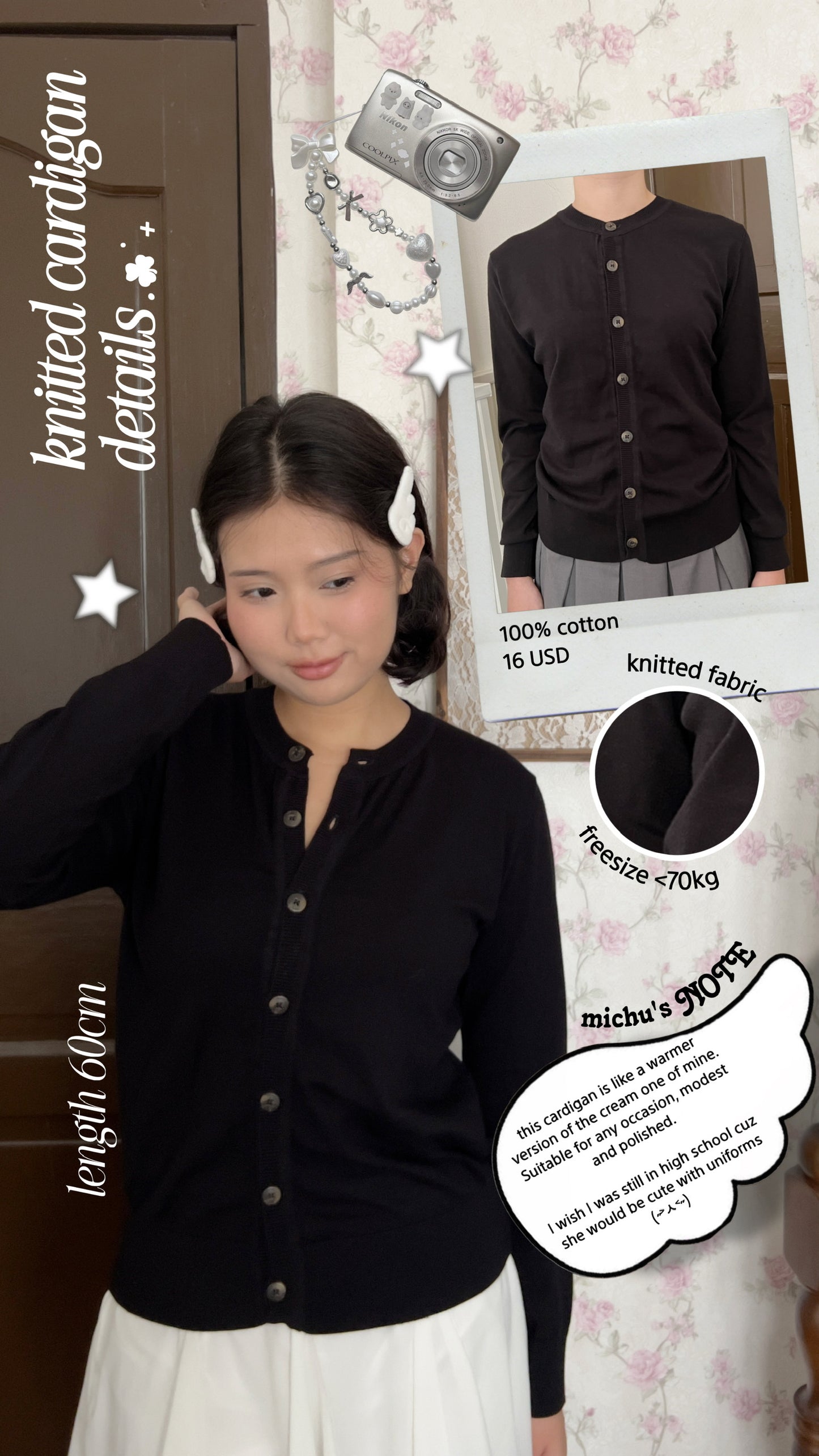 Knitted cardigan (black)