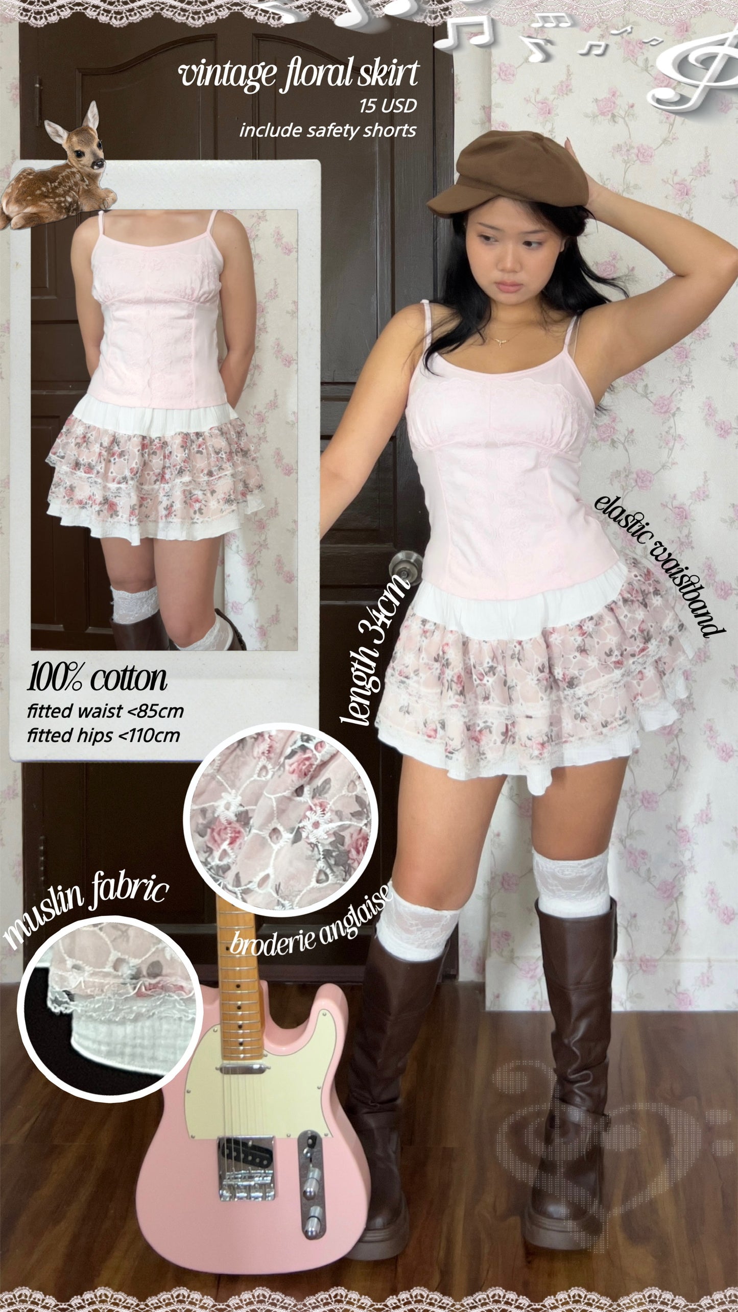 Vintage floral skirt