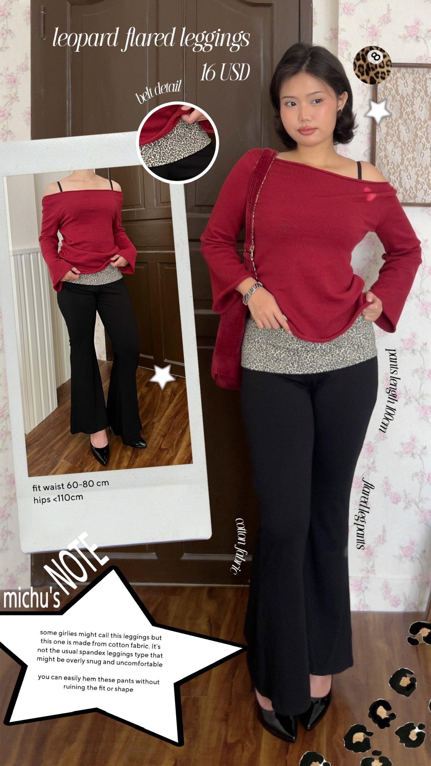 Knitted off-shoulder top (red)