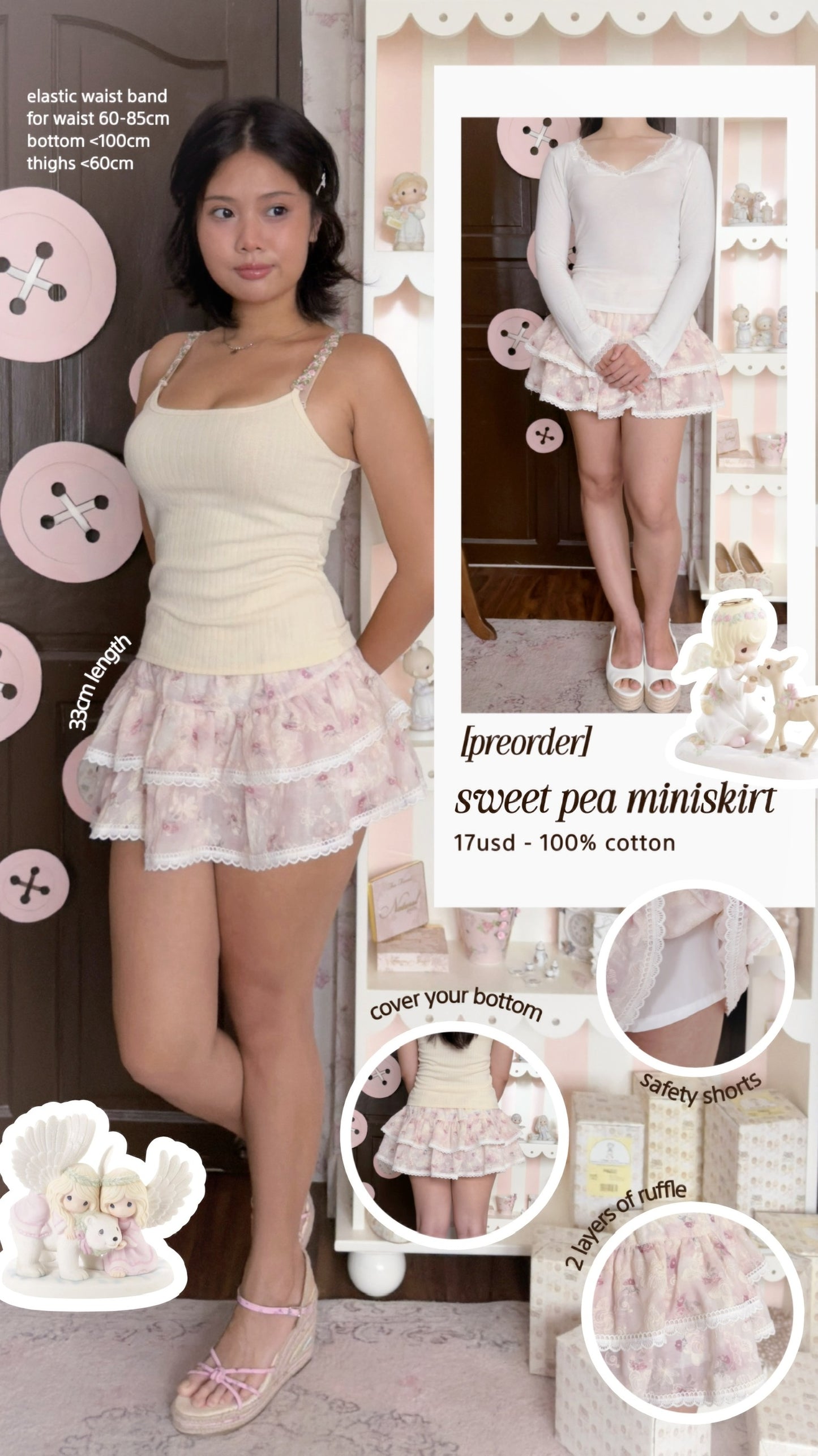 [Pre Order] Sweet pea miniskirt