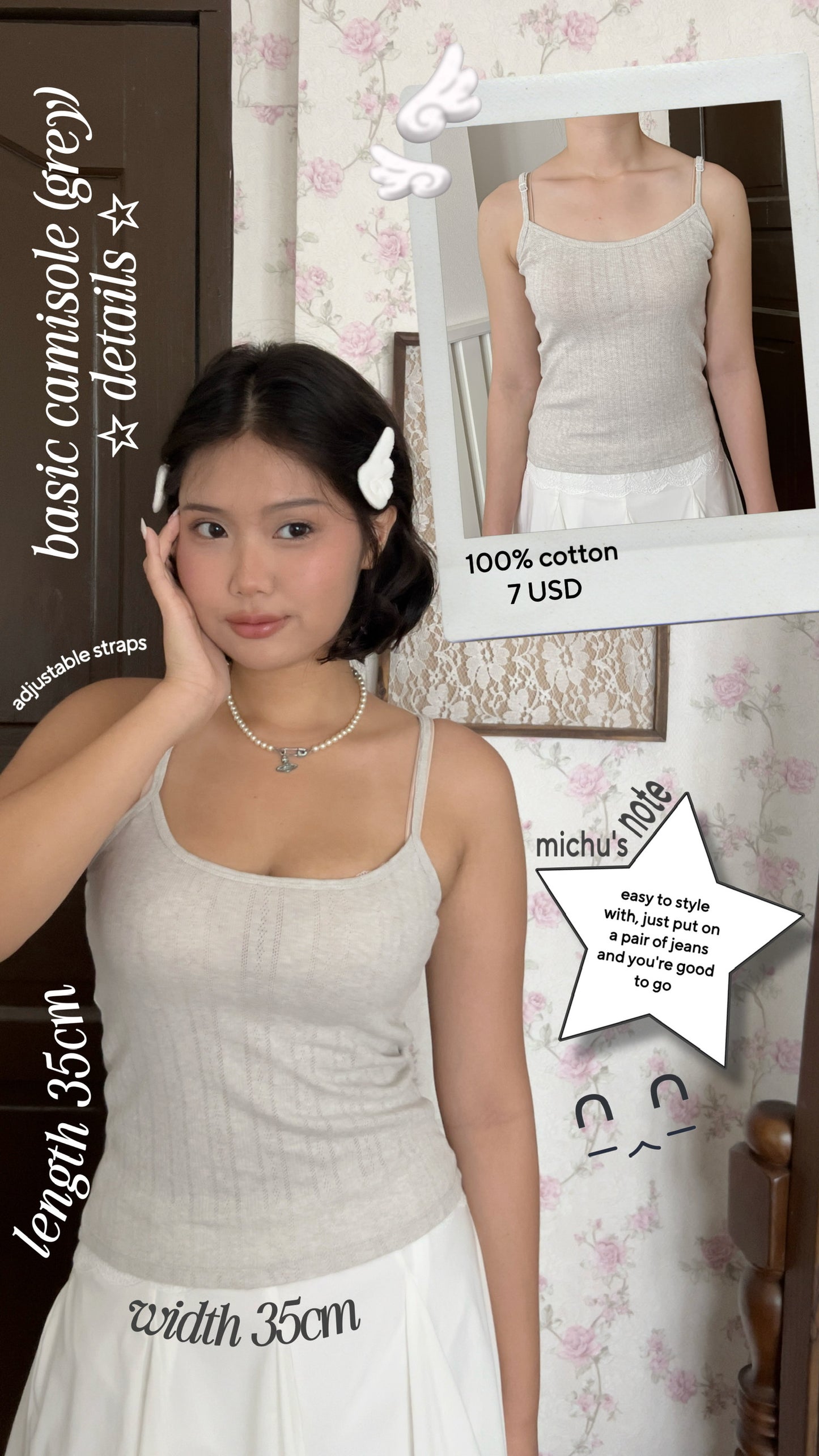 Basic camisole (grey)