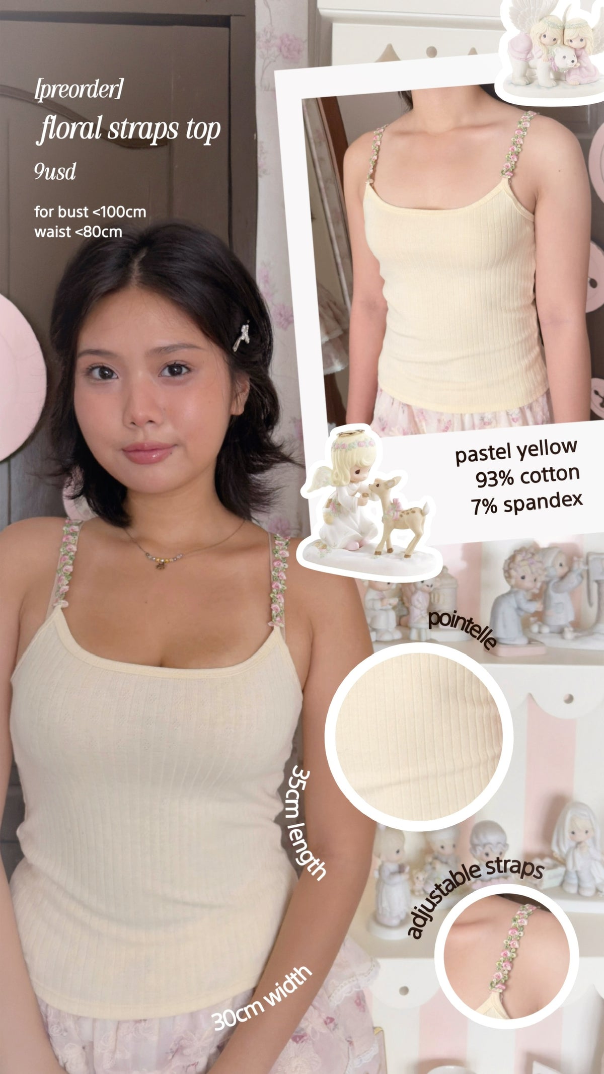 Floral straps top (yellow)