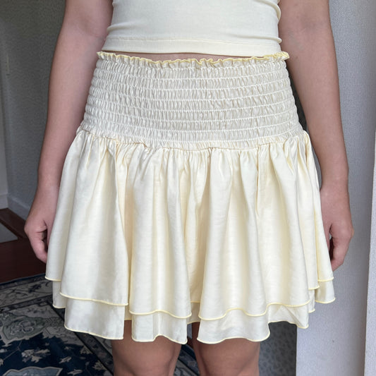 Smocked mini skirt