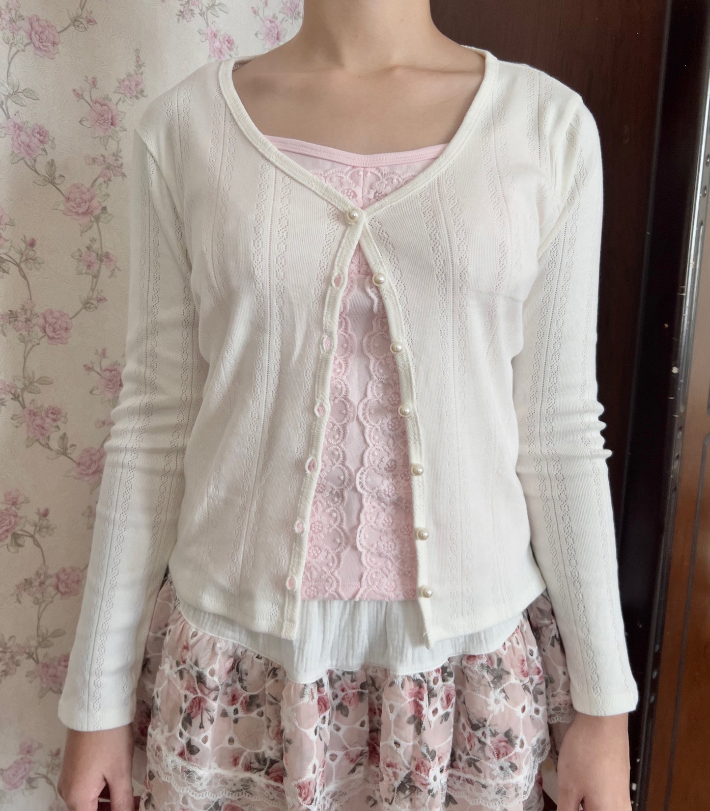 Cream cardigan (pointelle ver)