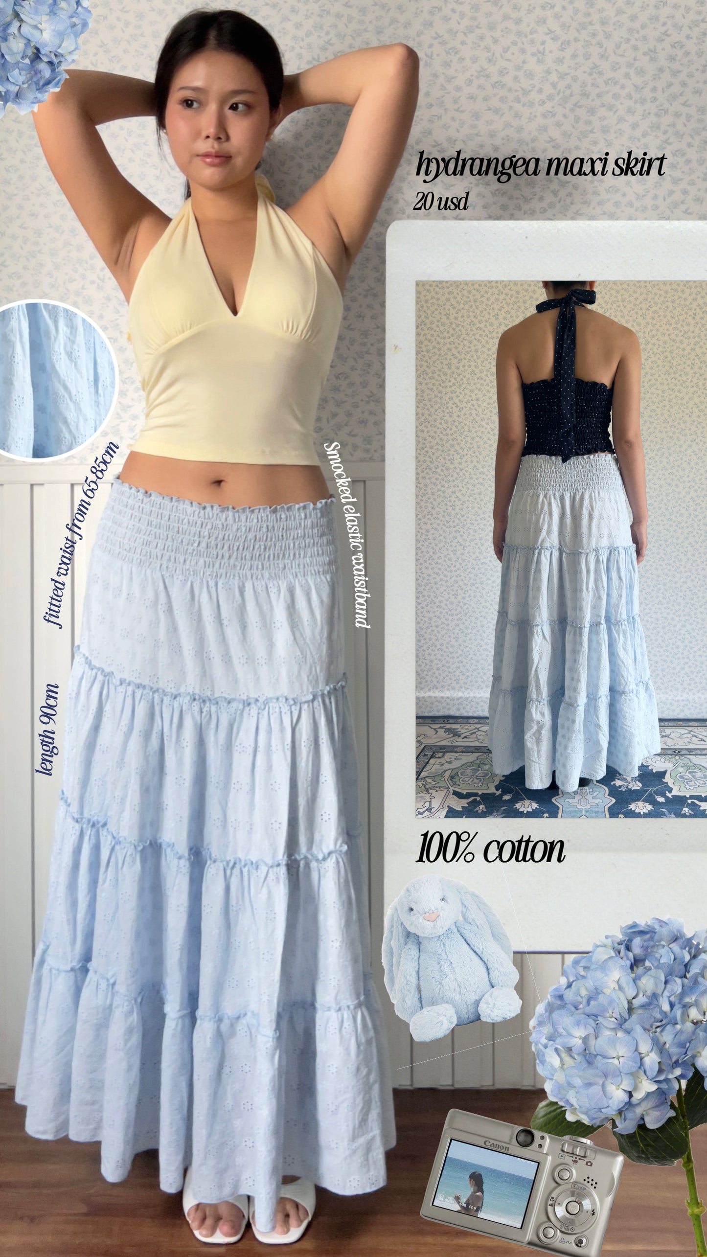 Hydrangea maxi skirt