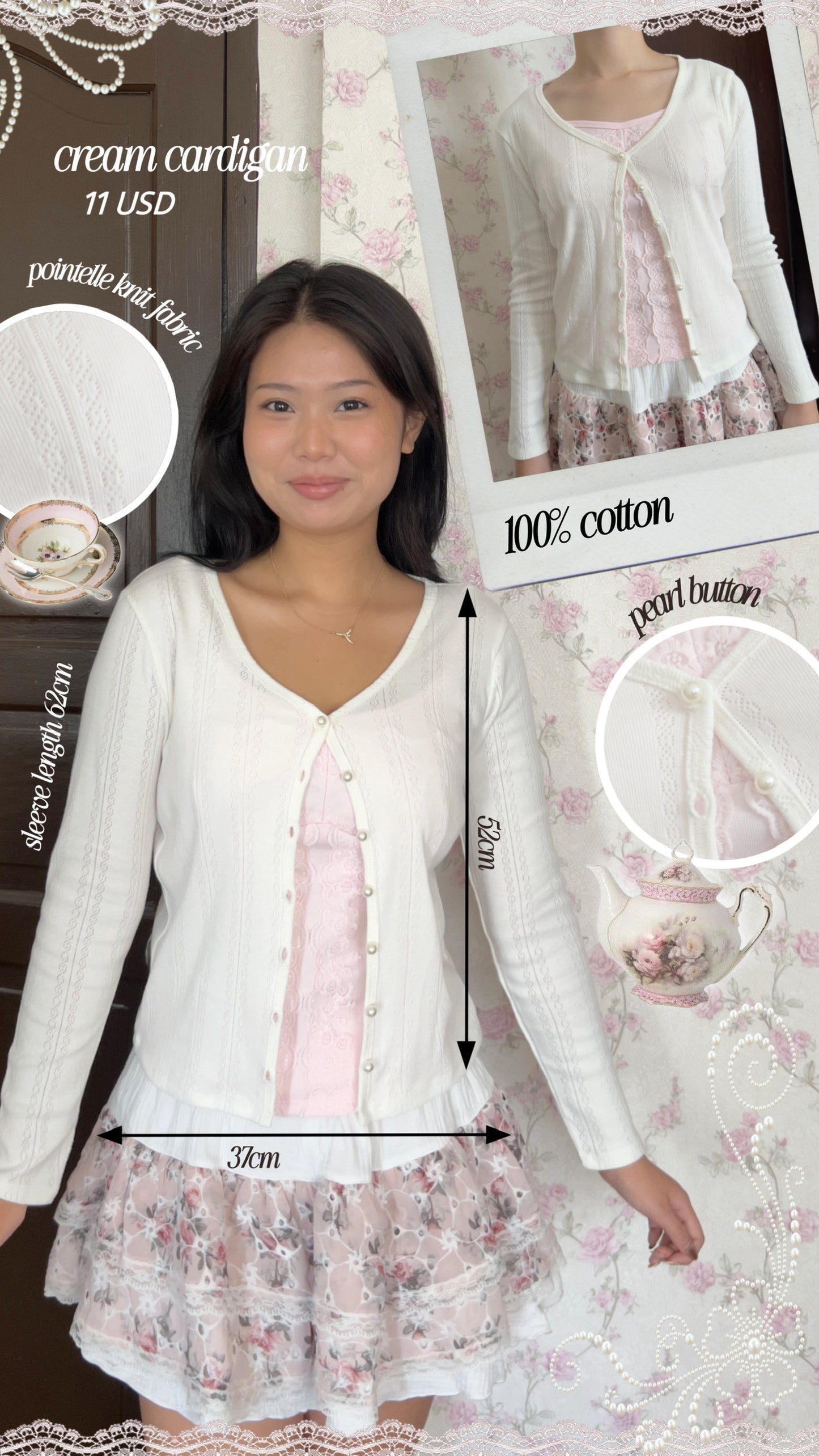 Cream cardigan (pointelle ver)