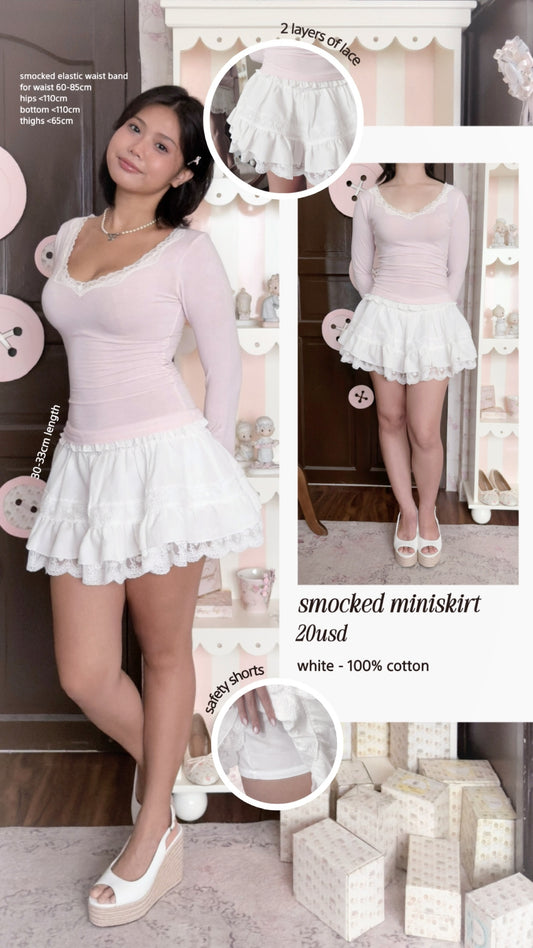 Smocked miniskirt