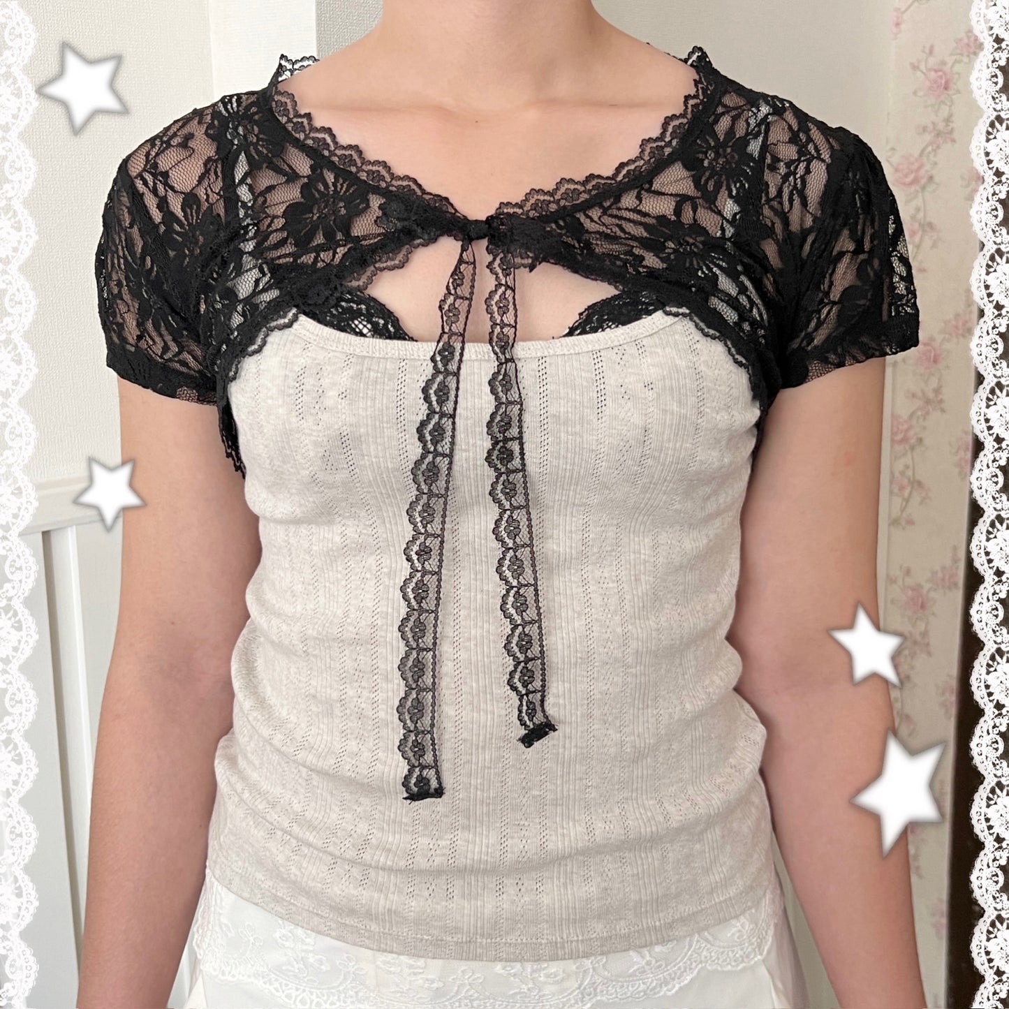 Mini bolero (black lace)