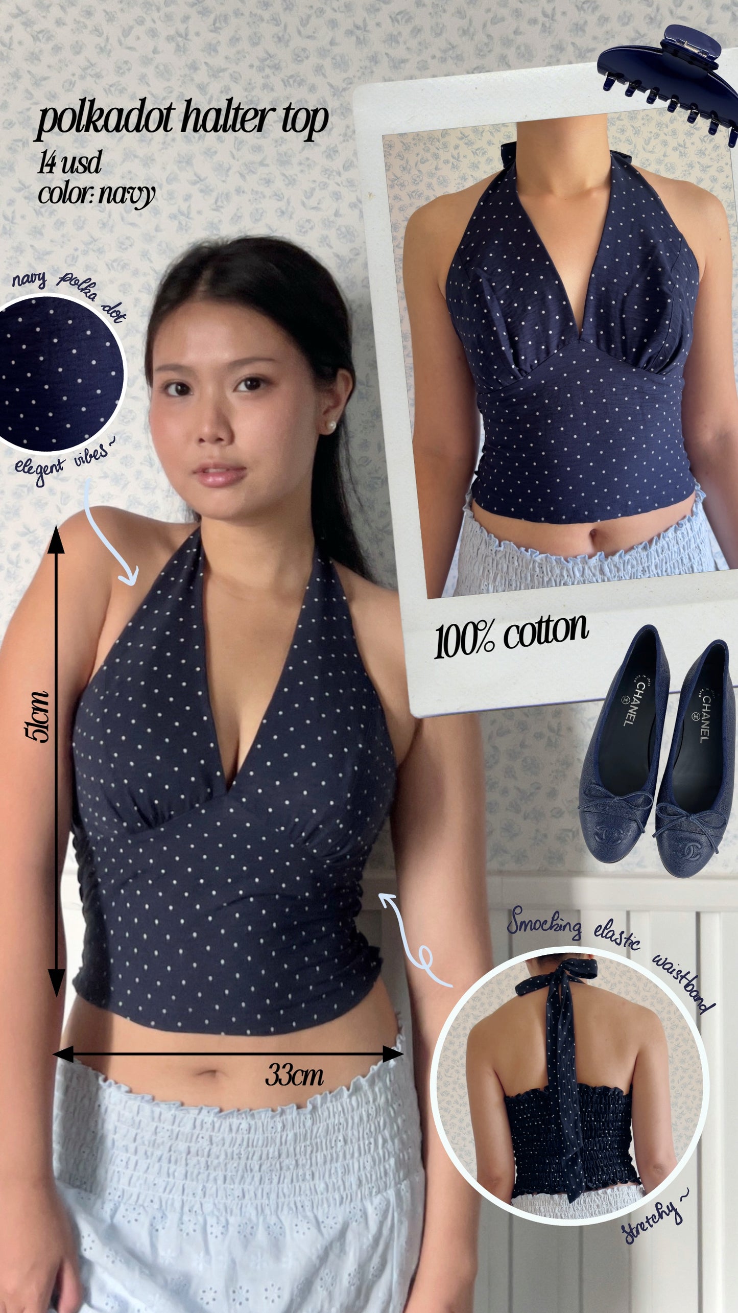 Polkadot halter top