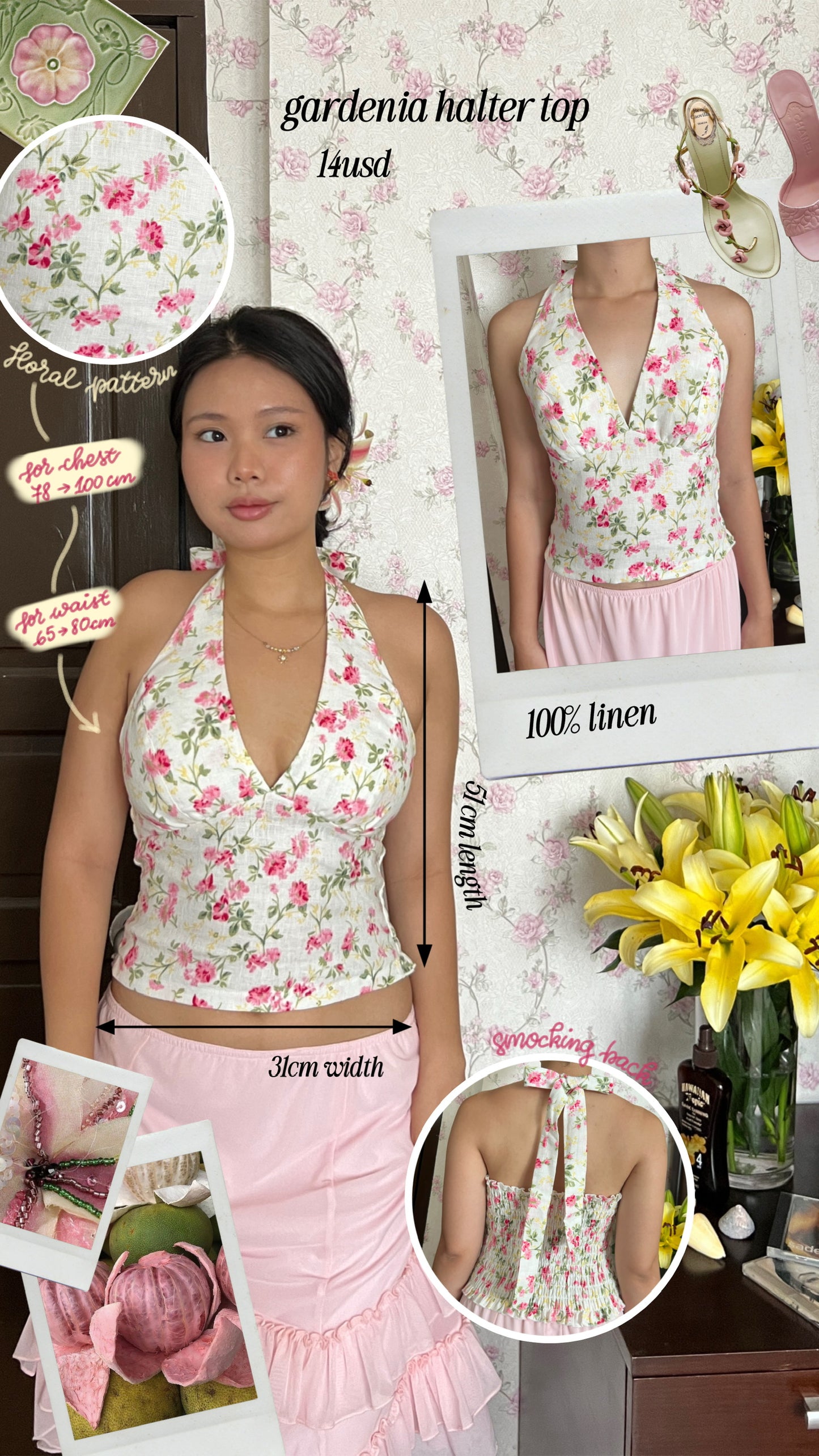 Gardenia halter top