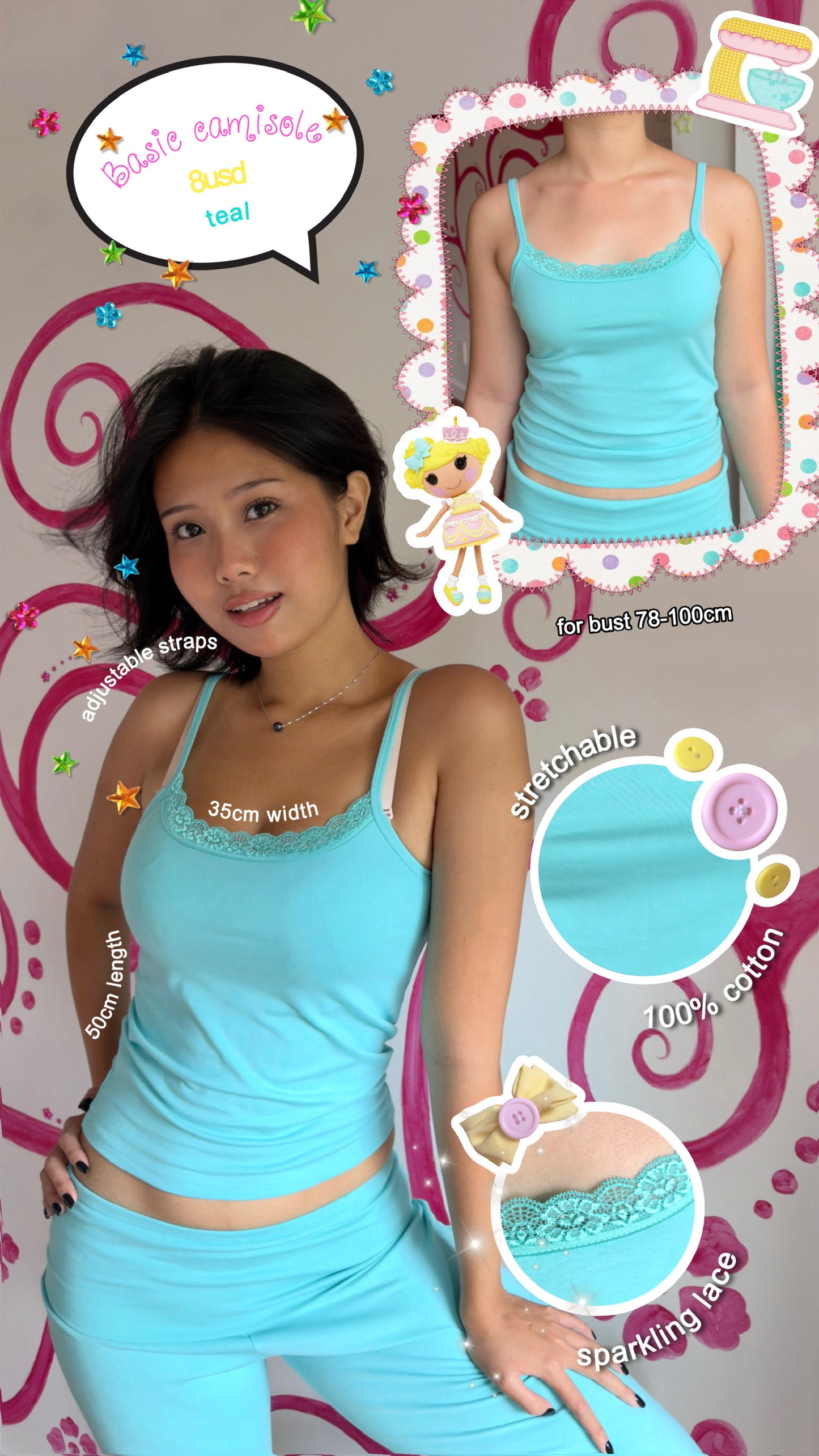 Layla camisole (teal)
