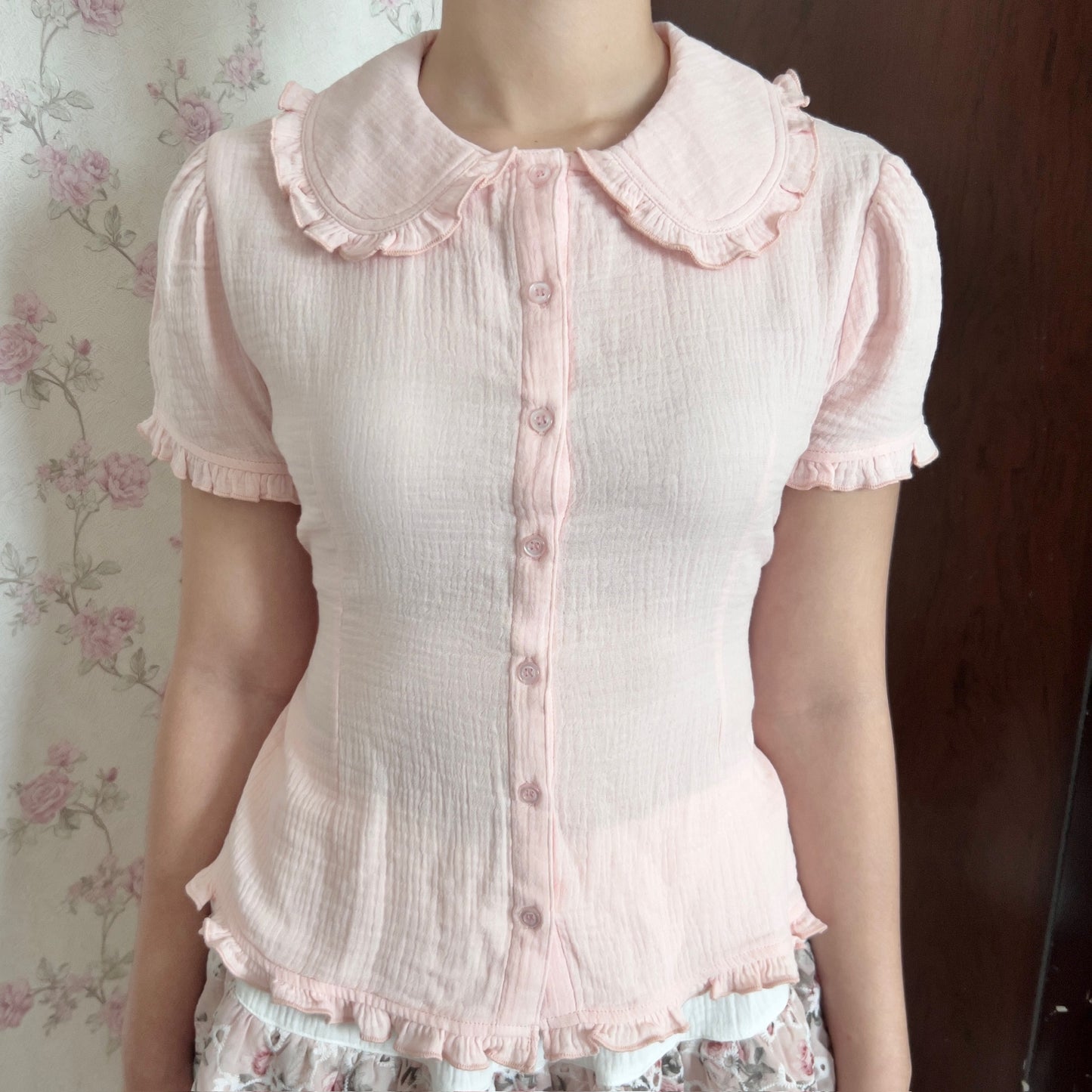 Sawako shirt (White & Pink)